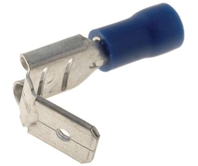 Plattanslutning med förgrening 6,3x0,8 mm hane/hona blå 1,5-2,5 mm²