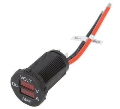 Digital LED-panelmätare 7-33Vdc/0-25A röd (A25-6)