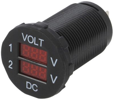 Digital LED-panelmätare 2x7-33Vdc röd (A25-6B)