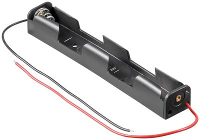 Batterihållare med kablar 2xAA/R6