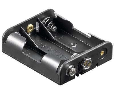 Batterihållare med tryckknappskontakt 3xAA/R6