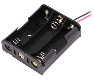 Batterihållare med kablar 3xAA/R6