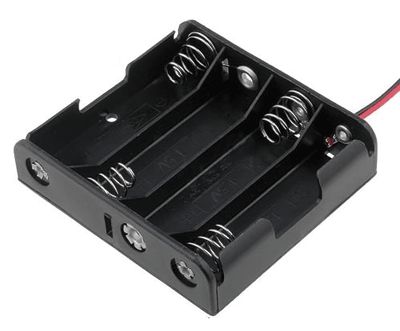 Batterihållare med kablar för 4xAA/R6