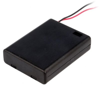 Batterifack med kablar 4xAA/R6