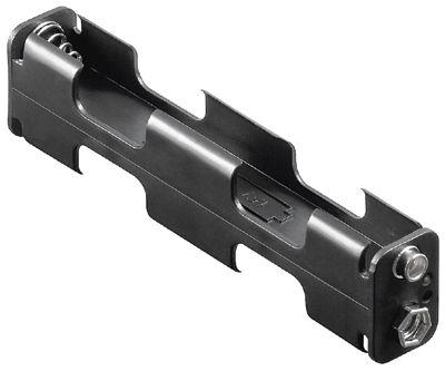 Batterihållare med tryckknappskontakt 4xAA/R6