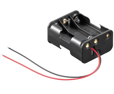 Batterihållare med kablar för 6xAA/R6