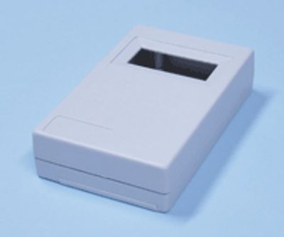 Plastfodral med visningsfönster 74x118,2x28mm grå