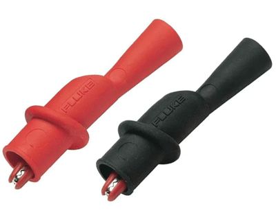 Par med gäddkäftskontakter 2 mm för banankontakter röd/svart