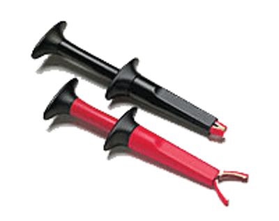 Par med mätspetsar 4 mm för säker banankontakt, röd/svart