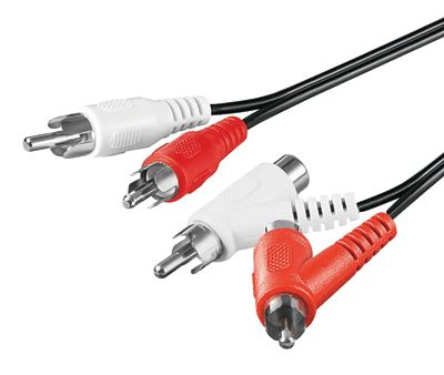 RCA-ljudanslutningskabel kedjekopplingsbar svart 1,5m
