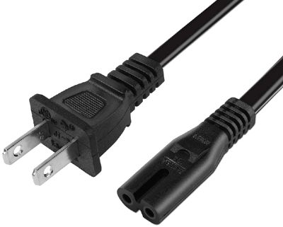 Strömkabel USA NEMA1-15/C7 svart 1,8m (C7USA18)