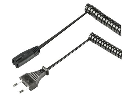 Panelanslutningskabel med skruvanslutning Euro-C/C7 svart 2m