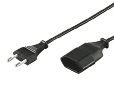 Förlängningskabel med Euro-C-kontakter CEE 7/16 svart 5m