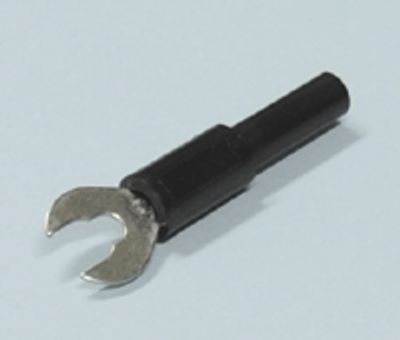 Gaffelkontakt för 4 mm banankontakt 4 mm/6 mm svart