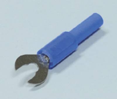 Gaffelkontakt för 4 mm banankontakt 4 mm/6 mm blå