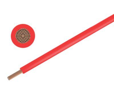 Anslutningskabel 450/750V 6,0mm² röd (H07V-K6)