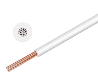 Anslutningskabel 450/750V 6,0mm² vit (H07V-K6)