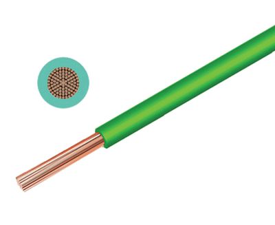 Anslutningskabel 450/750V 4,0mm² grön (H07V-K4)