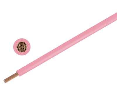 Anslutningskabel 300/500V 0,5mm² ljusrosa (H05V-K0.5)