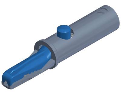 Gäddklämma för 4 mm banankontakt blå (930126-102)