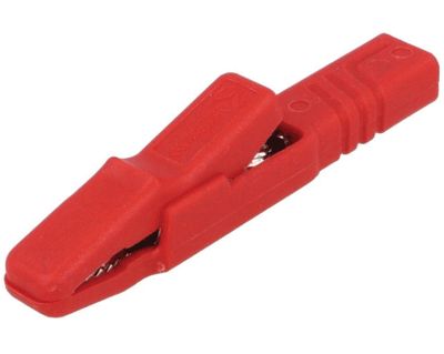 Gäddkäkskontakt för 4 mm banankontakt 60Vdc röd (932146-101)