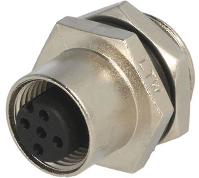 Sensoranslutning M12 husskontakt 5-polig hona (M12A-05PFFS-SH8001)