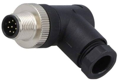 Sensoranslutning M12 vinklad kabelkontakt 8-polig hane (PB-M12A-08P-MM-SR7001-00AH)