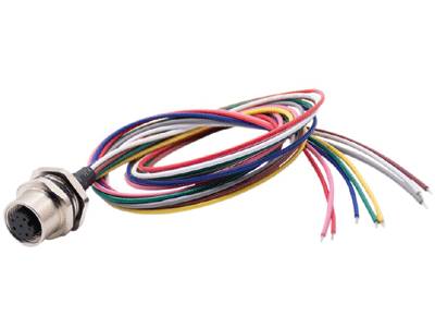 Sensoranslutning M12 husskontakt med kablar 8-polig hona (205-01179)