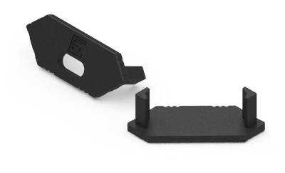 Svarta ändstycken för aluminiumprofil (1 par)