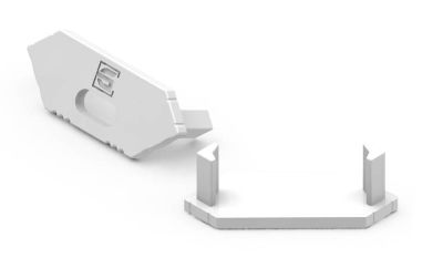 Ändstycken för aluminiumprofil vit (1 par)