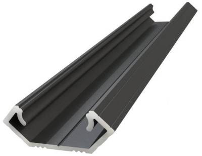 Aluminiumskena för LED-ljusslingor 12mm svart 1m