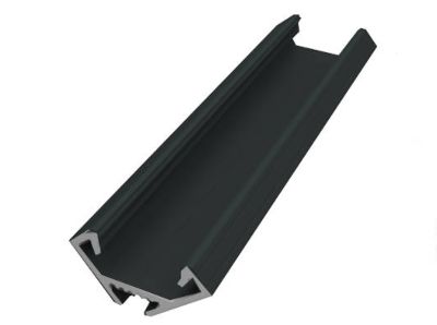 Aluminiumprofil för LED-ljusslingor 12mm svart 1m