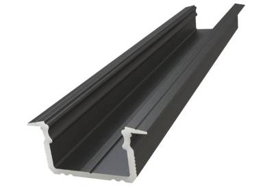 Aluminiumskena för LED-ljusslingor 12mm svart 1m