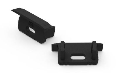 Svarta ändstycken för aluminiumprofil (1 par)