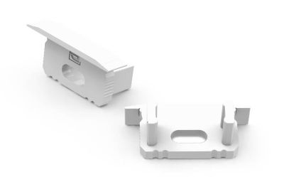 Ändstycken för aluminiumprofil vit (1 par)