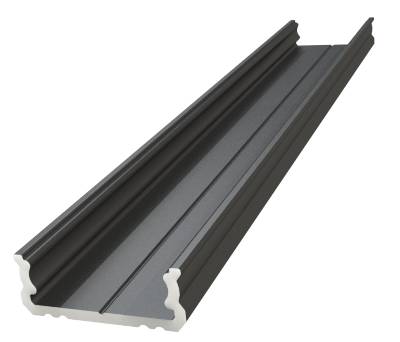 Aluminiumskena för LED-ljusslingor 12mm svart 1m