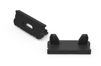 Svarta ändstycken för aluminiumprofil (1 par)