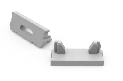 Ändstycken för aluminiumprofil vit (1 par)