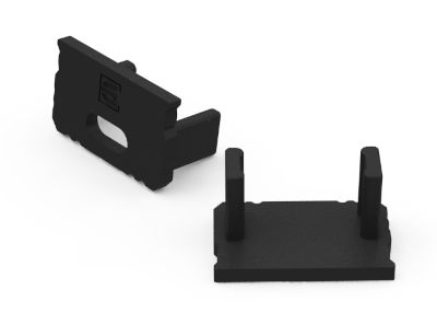 Svarta ändstycken för aluminiumprofil (1 par)