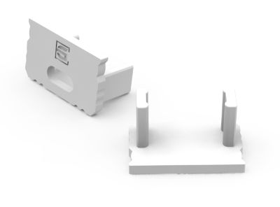 Ändstycken för aluminiumprofil vit (1 par)