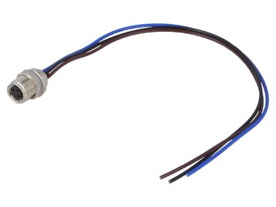 Sensoranslutning M8 panelmontering 3-polig hona