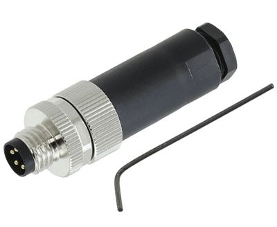 Sensoranslutning M8 rak kabelkontakt 4-polig hane