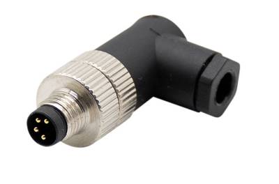 Sensoranslutning M8 vinklad kabelkontakt 4-polig hane