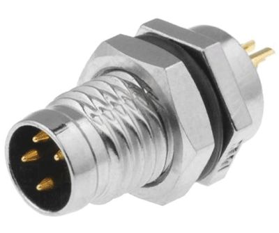 Sensoranslutning M8 husskontakt 4-polig hane