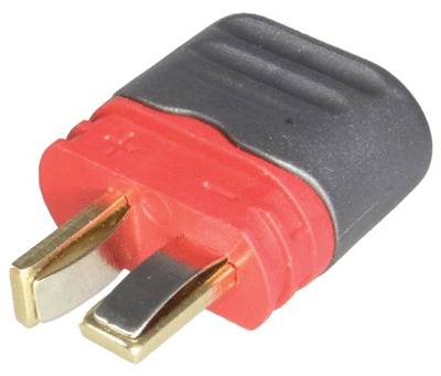 Strömkontakt 2-polig hane 500Vdc 25A röd/grå