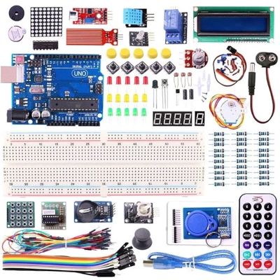 Arduino Uno (Rev.3) mikrokontrollkort och tillbehörssats