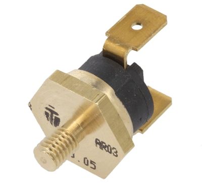 Bimetalltermostat med gängfäste, öppnar vid +120°C