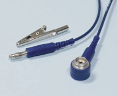 Jordningskabel 10mm tryckknapp/4mm banankontakt 1,5m