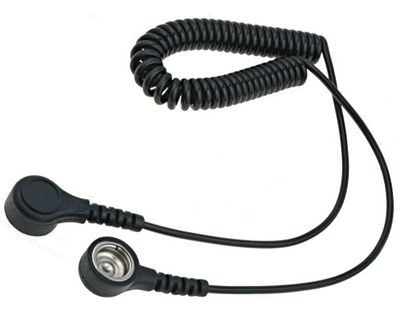 Jordningskabel skruv 10mm/10mm med tryckknappskontakter 1,5m svart