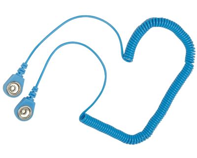 Jordningskabel skruv 10mm/10mm med tryckknappskontakter 3m blå